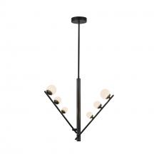 Cooks Lighting Items PD55520-BK/OP - Juniper 2 Head Black/Opal Glass LED Pendant