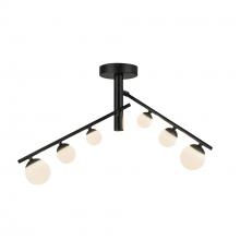 Cooks Lighting Items SF55525-BK/OP - Juniper 2 Head Black/Opal Glass LED Semi-Flush