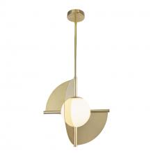 Cooks Lighting Items PD65116-MRB/OP-UNV - Scorpio 16-in Metallic Brass/Opal Glass LED Pendant