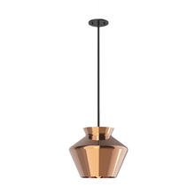 Cooks Lighting Items PD62013-BK/CP - Trinity 13-in Black/Copper LED Pendant