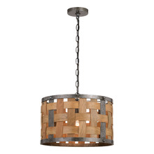 Vaxcel International P0363 - Norwood 15.75-in. 1 Light Pendant Vintage Steel and Distressed Wood