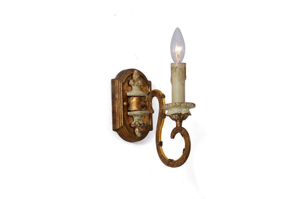 Milan Single Sconce w/ Gold finish