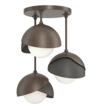 Hubbardton Forge 121374-SKT-05-20-GG0711 - Brooklyn 3-Light Double Shade Semi-Flush