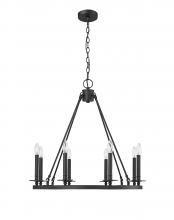 Millennium 46708-MB - Florence 8-Light Chandelier Ceiling Light Matte Black