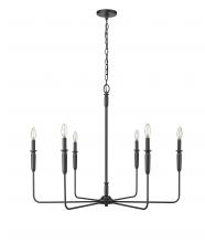 Millennium 29406-MB - Savanne 6-Light Chandelier Ceiling Light Matte Black