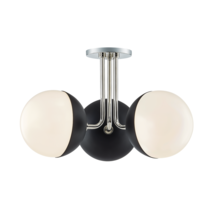 Mitzi by Hudson Valley Lighting H344603-PN/BK - Renee Semi Flush