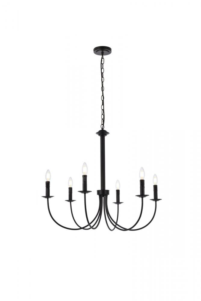 Brielle 6 lights pendant in black