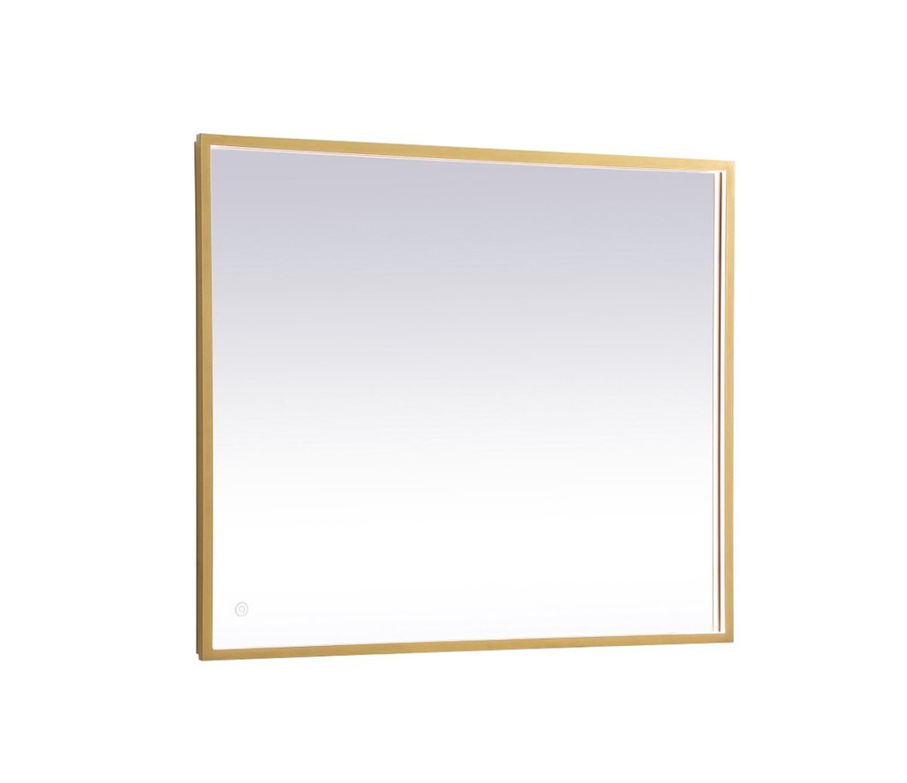 Pier 27x40 inch LED mirror with adjustable color temperature 3000K/4200K/6400K in brass