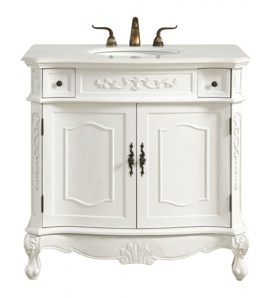 36 In. Single Bathroom Vanity Set in Antique White