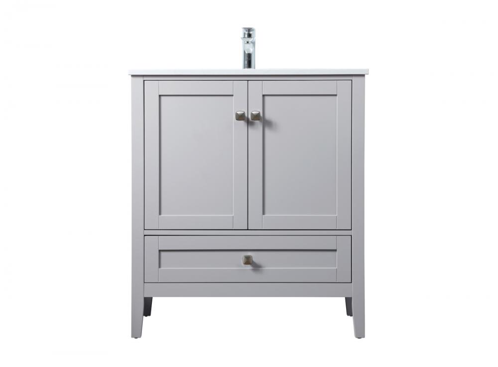 30 Inch SIngle Bathroom Vanity In Grey