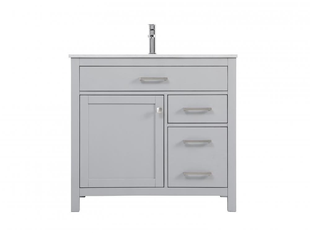 36 Inch Single Bathroom Vanity In Grey