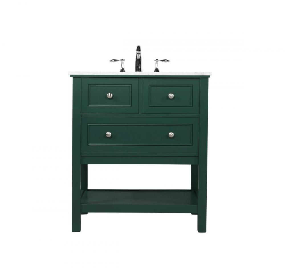 30 Inch Single Bathroom Vanity in Green