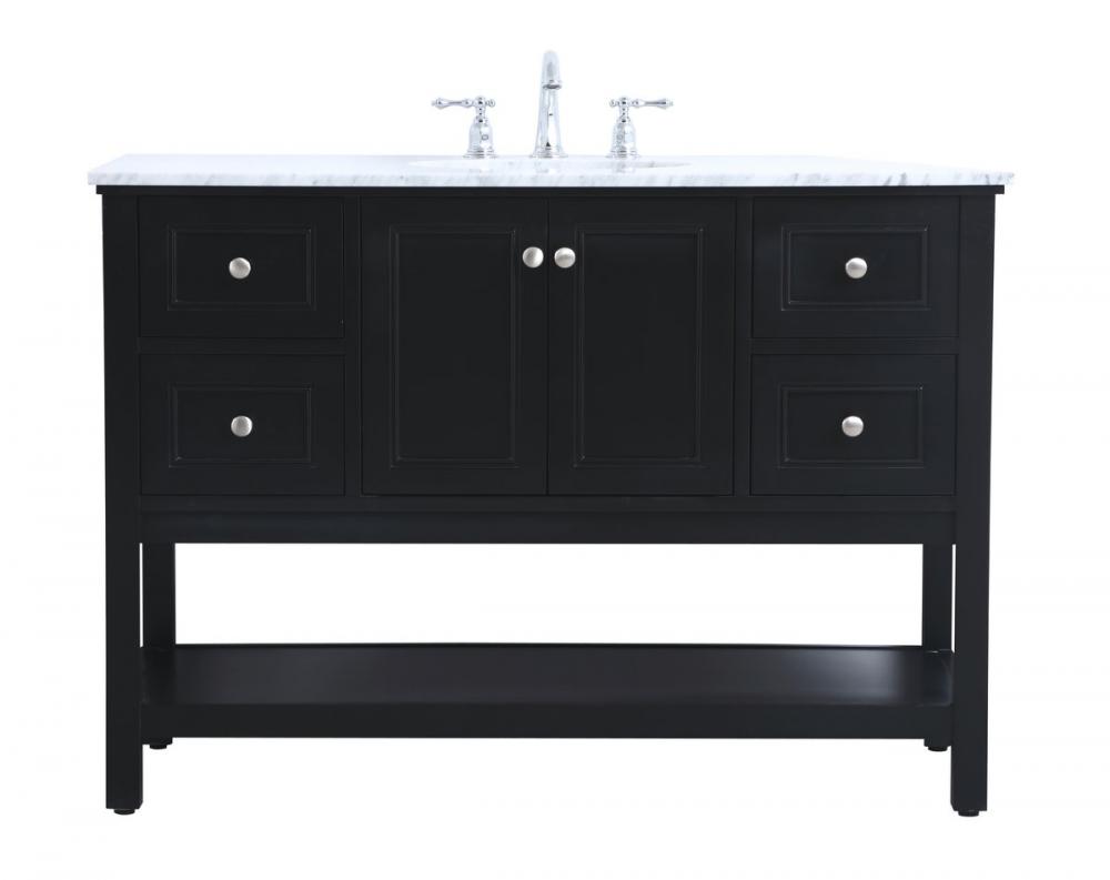 48 In. Single Bathroom Vanity Set in Black