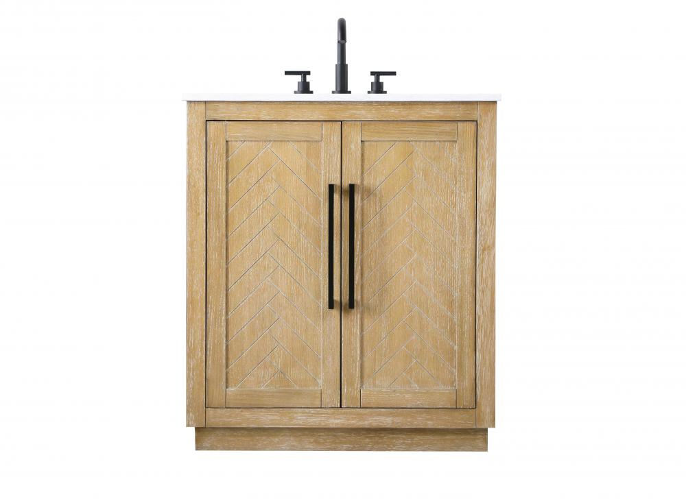 30 inch Single Bathroom Vanity in Linen Oak