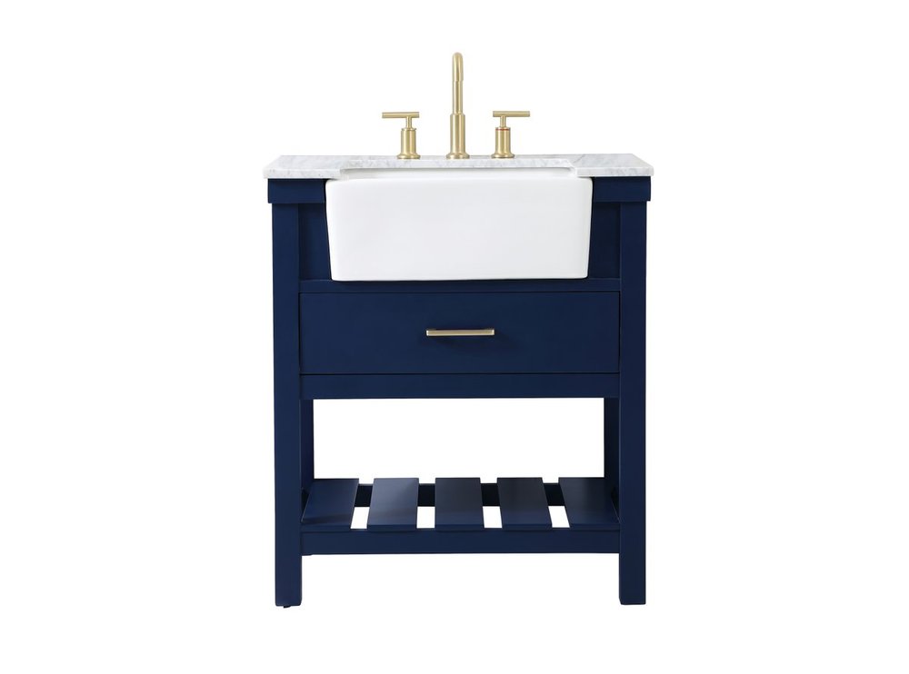 30 Inch Single Bathroom Vanity in Blue