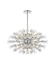 Elegant 2500D36C - Vera 36 Inch Crystal Starburst Oval Pendant in Chrome