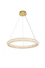 Elegant 3800D26SG - Bowen 26 Inch Adjustable LED Chandelier in Satin Gold