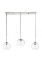 Elegant LD2236C - Baxter 3 Lights Chrome Pendant with Clear Glass