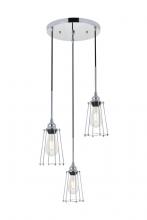 Elegant LD4047D16C - Auspice 3 Light Chrome Pendant