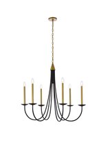 Elegant LD810D36BRK - Cohen 36 Inch Pendant in Black and Brass