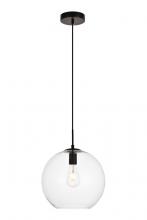 Elegant LDPD2114 - Placido Collection Pendant D11.8 H11.4 Lt:1 Black and Clear Finish