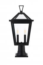 Elegant OD334P22BK - Frankford 7 inch Outdoor Pendant in Black