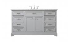 Elegant VF15060GR - 60 Inch Single Bathroom Vanity in Grey