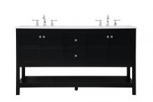 Elegant VF16460DBK - 60 inch Single Bathroom Vanity in Black