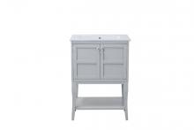 Elegant VF2101 - 2 Doors Cabinet 24 In. X 18 In. X 34 In. In Grey