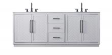 Elegant VF29084DGR - 84 inch Double Bathroom Vanity in Grey