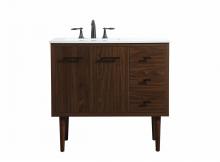 Elegant VF48036MWT - 36 Inch Single Bathroom Vanity in Walnut