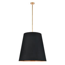 Alora Lighting PD311030VBBG - Calor 30-in Black Linen With Gold Parchment/Vintage Brass 3 Lights Pendant