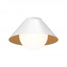 Alora Lighting FM485214WHOP - Remy 14-in White/Opal Glass 1 Light Flush Mount