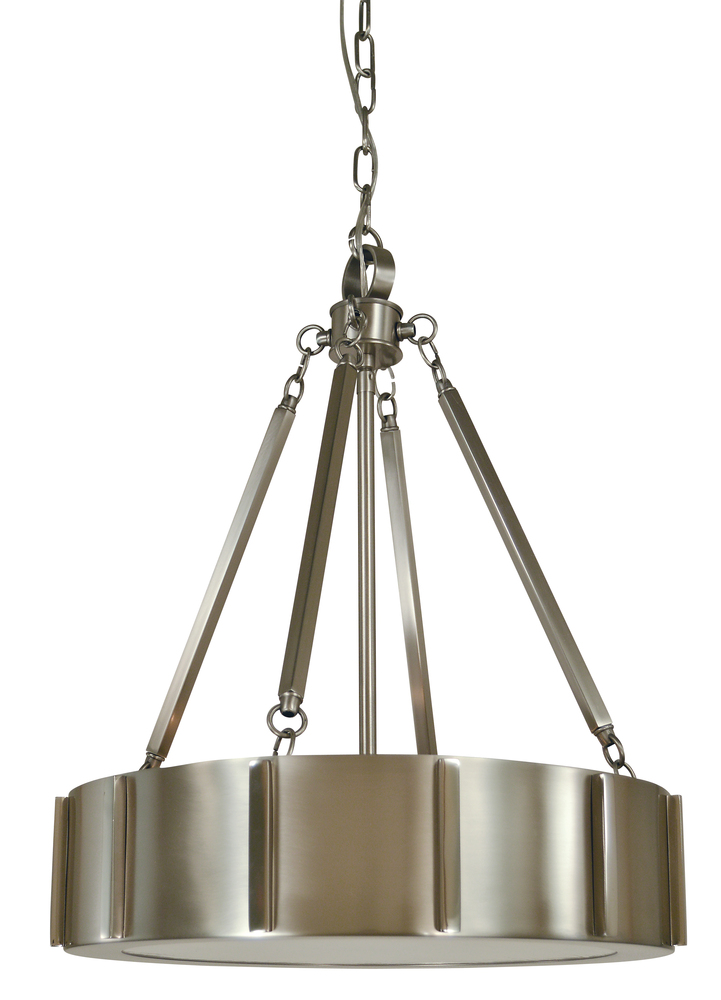 4-Light 16" Matte Black/Polished Nickel Pantheon Pendant