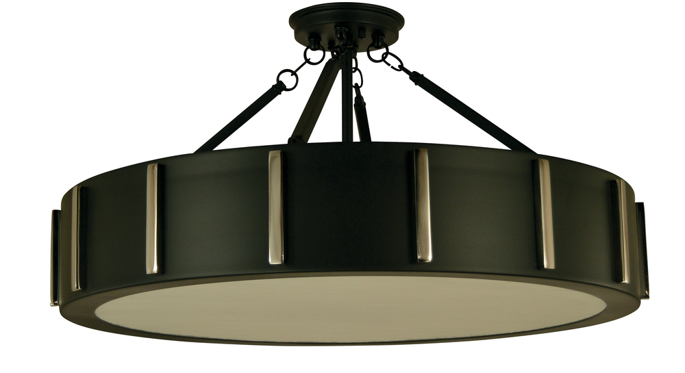 4-Light 23" Matte Black/Polished Nickel Pantheon Flush Mount