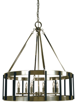 Framburg 4668 SP/PN - 6-Light Satin Pewter/Polished Nickel Pantheon Pendant