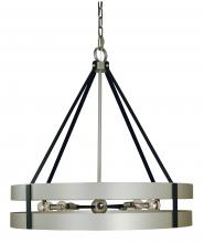 Framburg 5388 SP/MBLACK - 10-Light Satin Pewter/Matte Black Orion Dining Chandelier