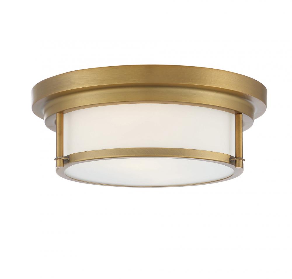 2-Light Ceiling Light in Natural Brass