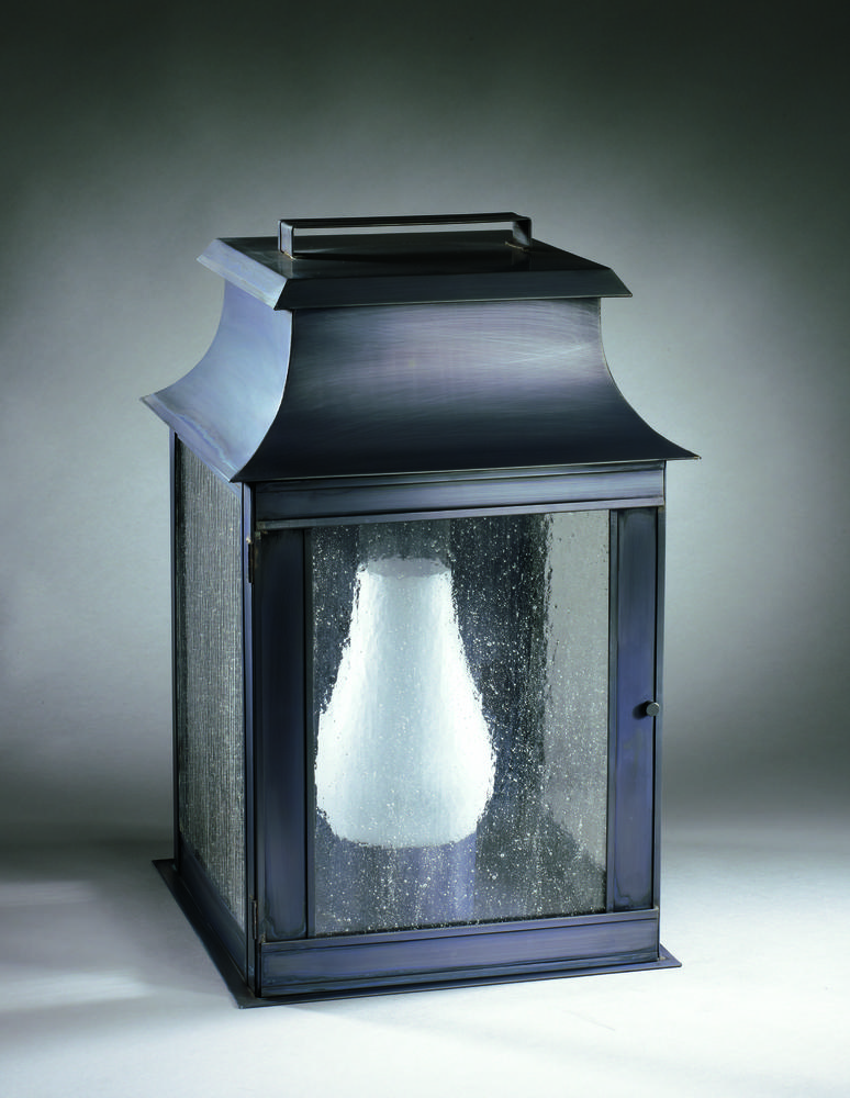 Pagoda Wall Verdi Gris Medium Base Socket With Chimney Frosted Glass