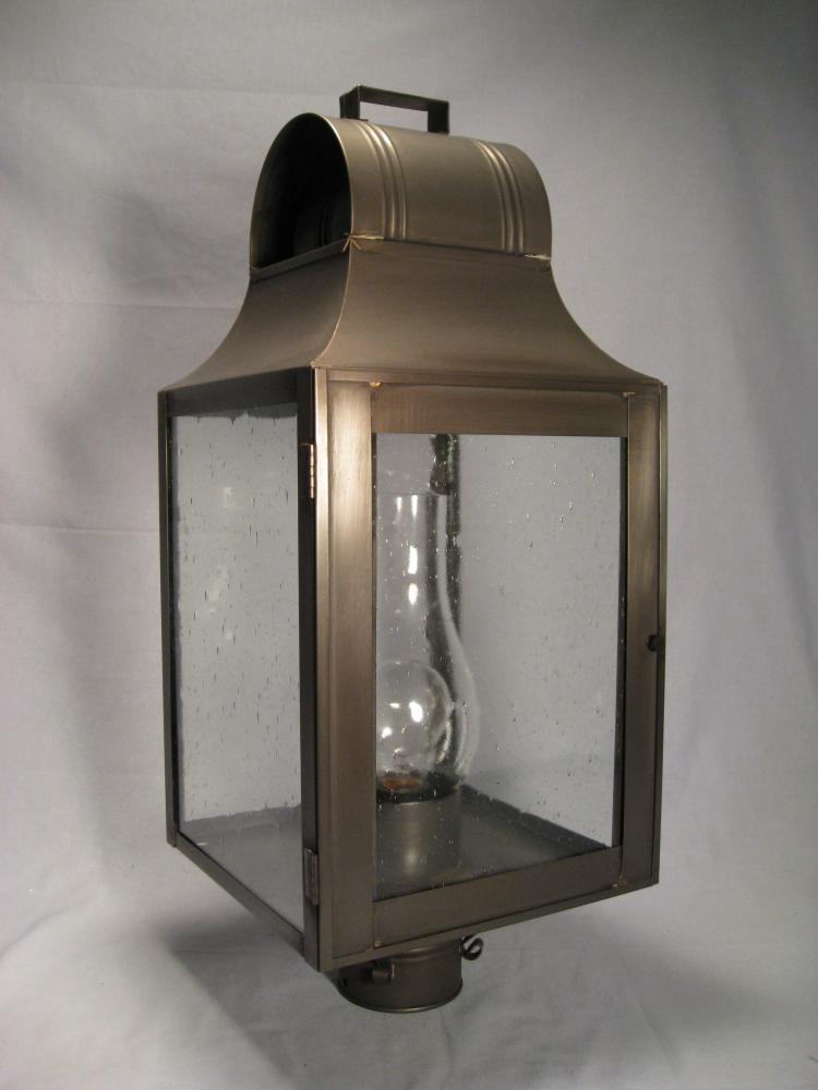 Culvert Top Post Dark Brass Medium Base Socket With Chimney Clear Glass