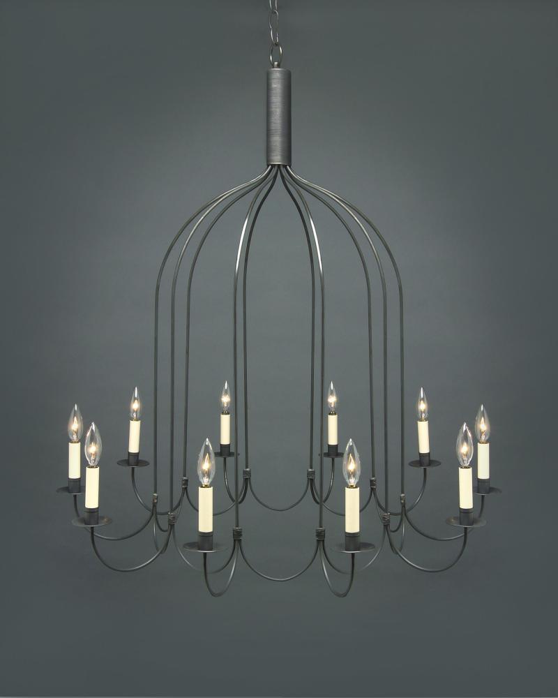 Hanging J-Arms Verdi Gris 10 Candelabra Sockets