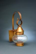 Northeast Lantern 2021-AB-MED-OPT - Onion Wall No Cage Antique Brass Medium Base Socket Optic Glass
