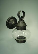 Northeast Lantern 2025-AB-MED-CSG - Onion Wall No Cage Antique Brass Medium Base Socket Clear Seedy Glass