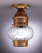 Northeast Lantern 2034-AC-MED-OPT - Onion Flush No Cage Antique Copper Medium Base Socket Optic Glass