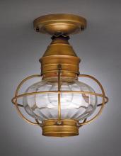 Northeast Lantern 2524-VG-MED-CLR - Caged Onion Flush Verdi Gris Medium Base Socket Clear Glass