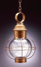 Northeast Lantern 2832-VG-MED-CLR - Caged Round Hanging Verdi Gris Medium Base Socket Clear Glass