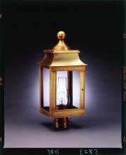 Northeast Lantern 5633-AC-LT3-FST - Pagoda Post Antique Copper 3 Candelabra Sockets Frosted Glass