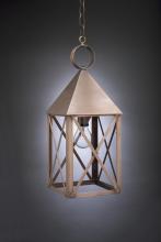 Northeast Lantern 7042-VG-MED-CLR - Pyramid Top X-Bars Hanging Verdi Gris Medium Base Socket Clear Glass