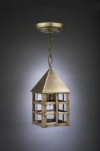 Northeast Lantern 7112-DB-MED-CLR - Pyramid Top H-Bars Hanging Dark Brass Medium Base Socket Clear Glass