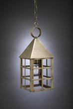 Northeast Lantern 7132-VG-MED-CLR - Pyramid Top H-Bars Hanging Verdi Gris Medium Base Socket Clear Glass